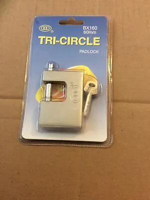 £6.95 • Buy Tri Circle Shutter Type Padlock 60 Mm +4keys