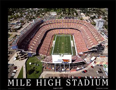 Mile High Stadium Denver Broncos 8 X 10 Aerial Print By Mike Smith • $5