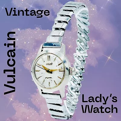 Ladies Vulcain 17 Jewels Stretch Watch Band Shock Protected Antimagnetic • $36