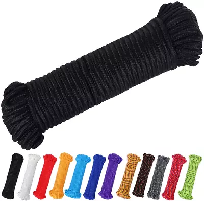 90 Ft 1/4 Inch 7Mm Nylon Poly Rope Flag Pole Polypropylene Clothes Li • $8.74