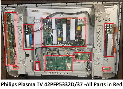 Philips Plasma TV 42PFP5332D/37 - All Boards As Shown In Red Squares • $99