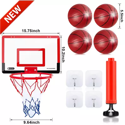 Indoor Mini Basketball Hoop System 4 Balls Set Outdoor Home Office Over The Door • $38.49