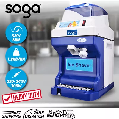 SOGA Commercial Ice Shaver Ice Crusher Slicer Smoothie Maker Machine 180KG/h • $429.90