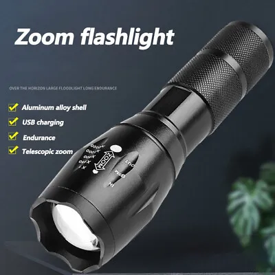 1200000LM Tactical LED Flashlight High Powered 5-Mode Zoomable Zoom Camping USA • $7.99