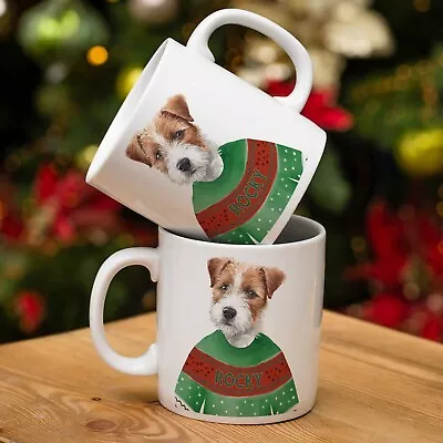 Personalised Jack Russell Mug Christmas Dog Jumper Xmas Cup Pet Decor Gift DJM37 • £12.95