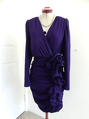 EXPRESS USA Purple Ruffle DRESS Size S 10 NWT NEW Cocktail Party Evening • $65
