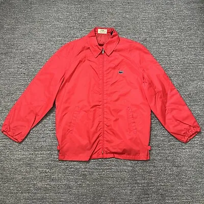 Vintage Alligator Lacoste Jacket Men Medium Red Full Zip Logo Windbreaker FLAW • $23.87