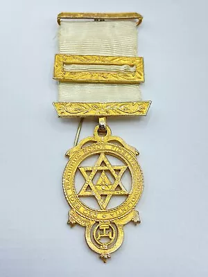 Vintage Gilt Royal Arch Chapter Masonic Jewel With Original Ribbon • £12