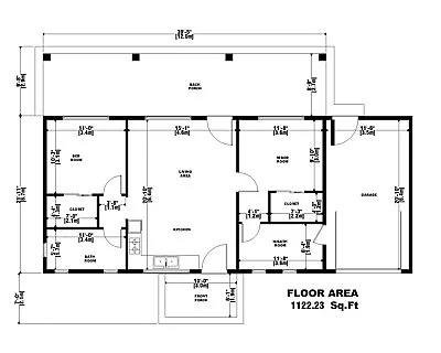 Custom Modern Cabin House Plan 2 Bedroom & 2 Bathroom With Free CAD File • $29.99