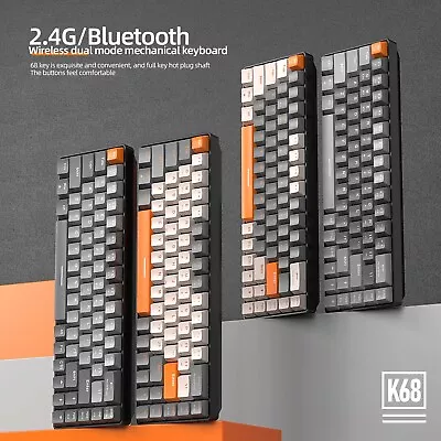 $23.99 • Buy 60% Wireless 2.4Ghz/Bluetooth 5.0 Dual Mode Gaming Keyboard Hot Swappable For PC