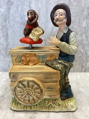 Vtg.Amico Monkey Grinder Music Box Old Man Organ Good Old Summertime Rotates'75 • $14.99