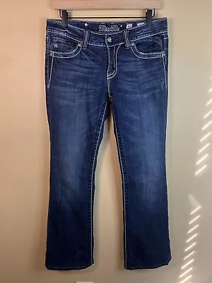 D33-Miss Me Jeans Signature Bootcut Rhinestone Denim Womens Size W30 • $22.50