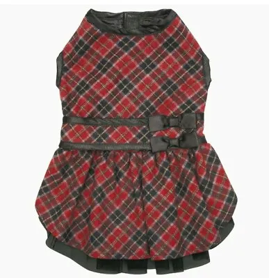 $9.99 • Buy Large Zack & Zoey Elements Diamond Plaid Dress With Satin Ribbons And Tulling