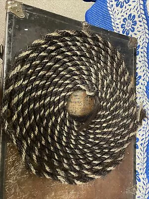 Vintage Hand Woven Horse Hair Rope Natural Braided Western Cowboy 36 Feet • $275