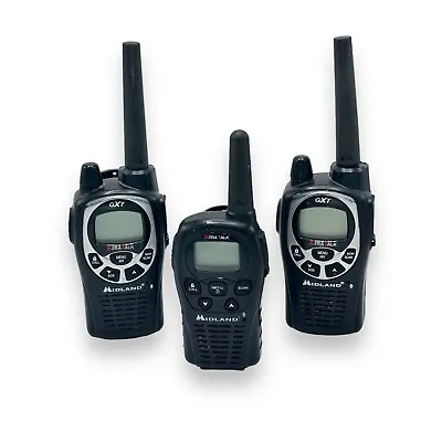 Lot Of 3 Midland Walkie Talkies Midland X-Tra LXT500PA Set And One GXT1000G • $49.38