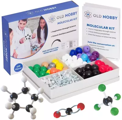 Molecular Model Kit (239 Pc) : Educational Chemistry Set With Learning Guide • $30.88