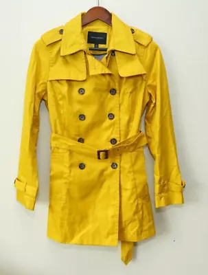 Banana Republic Women's Mustard Yellow Trench Rain Coat Size Smal • $24.99