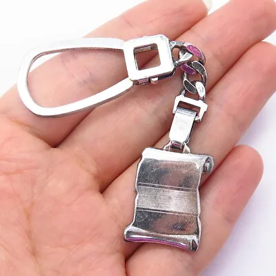 925 Sterling Silver Vintage Italy Scroll Key Ring • $84.99