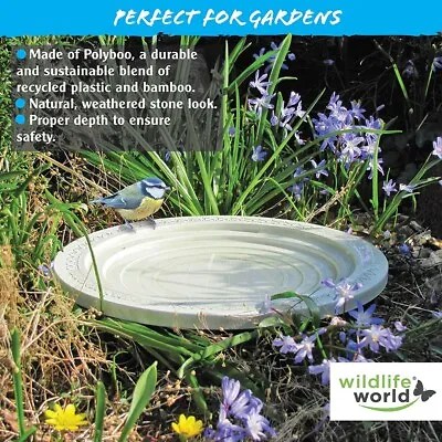 £21.45 • Buy Round Nature Oasis Bird Insect Mammals Bath And Drinker By Wildlife World