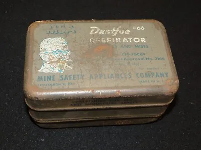 Vintage MSA Dustfoe #66 Miners Respirator Metal Tin • $9.99