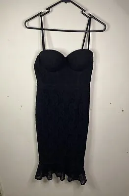 Elle Zeitoune Dress Size 8 Black Lace Cocktail Dress • $90