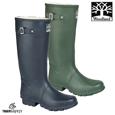 Woodland W260 Rubber Wide Fitting High Quality Unisex Wellington Boots Wellies • £44.65