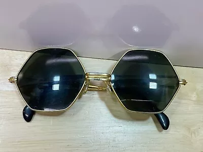 Vtg Vintage Gold Tone Hexagon Sunglasses Women’s 60s 70s Mcm Retro Hippie • $50.94