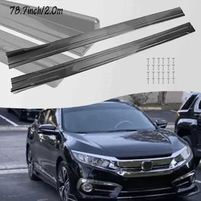 For Honda Civic SI EX LX Coupe Sedan Carbon Look Side Skirts Extension Splitter • $59.95