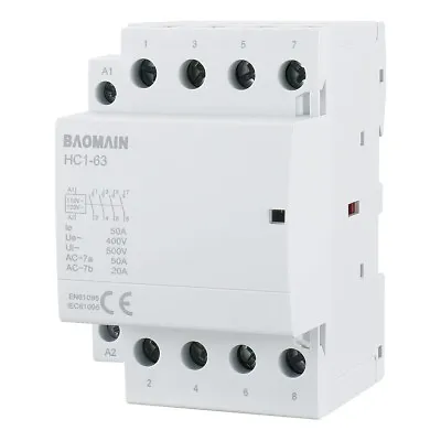 4 Pole Contactor With 120Volt AC Coil 50A HC1-63 Universal Circuit Control 35mm • $24.36