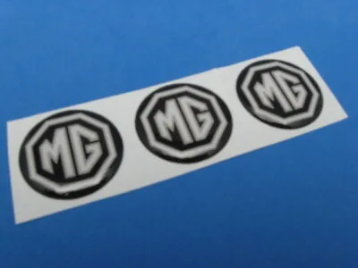 Mg Mga Mgb Midget Logo Domed Decal Emblem Sticker Set Of Three #033 Black • $15.99