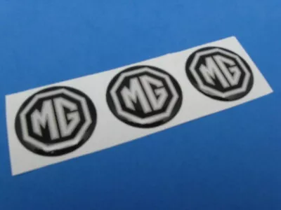 Mg Mga Mgb Midget Logo Domed Decal Emblem Sticker Set Of Three M-#033 Black • $15.98