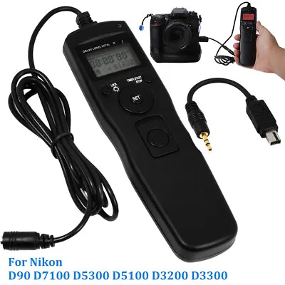For Nikon D90 D7100 D5300 D5100 D3200 D3300 Intervalometer Timer Remote Shutter • £14.85