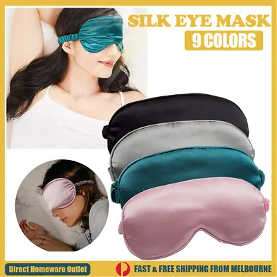 $4.85 • Buy Pure Soft Silk EyeShade Blindfold Sleep Eye Mask Cover Light Shade Travel Relax