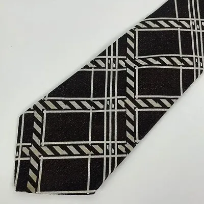 Vtg 50s/60s Christian Dior Brown Geometric Tie 4 Inches Cosplay Movie Play • $13.50