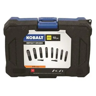 10pc KOBALT 3/8  Drive Deep Impact Laser Etched Socket Set 6 Point SAE #0864582 • $20.99