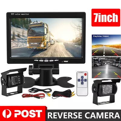 Waterproof 7  Car Reverse Camera Kit Monitor Night Vision Rear View Parking Cam • $49.99