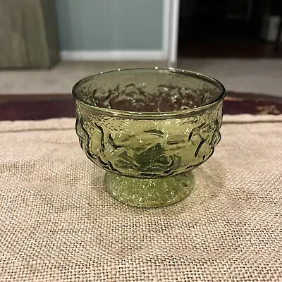 8 Vtg.  Green Glass Footed Dessert Sherbet Cup Dishes • $10