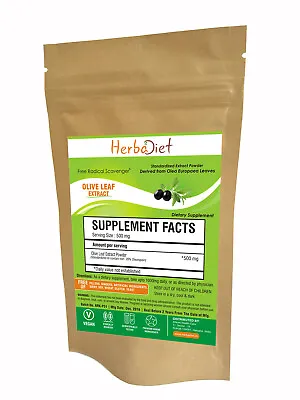 Olive Leaf Extract Powder SUPER STRENGTH 20% Oleuropein Immune System Booster • £4.31