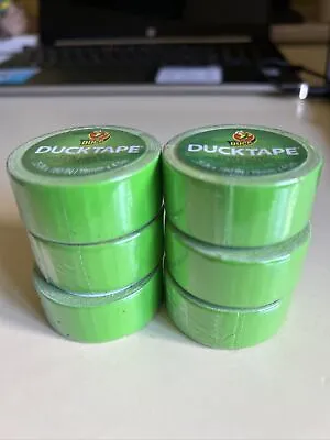 Lot Of 6 Mini Duct Tape Duck Brand 1.88 In. X 20 Yd.  Chartreuse/bright Green • $14.99