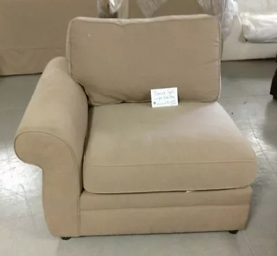 Pottery Barn PB Pearce Couch Sofa Sectional Walnut Canvas Left Arm Chair • $399.99