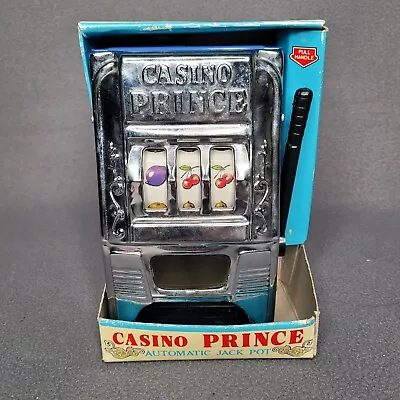 Casino Prince Vintage Slot Fruit Machine By Waco Money Bank Working ~ Metal Tin • $27.18