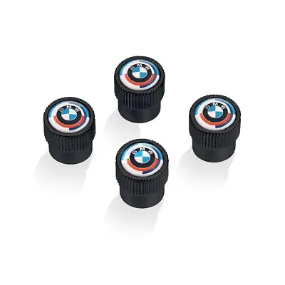 BMW 50th Anniversary M Car Wheel Tire Air Valve Caps Stem Dust Cover 82115A75DA7 • $17.99