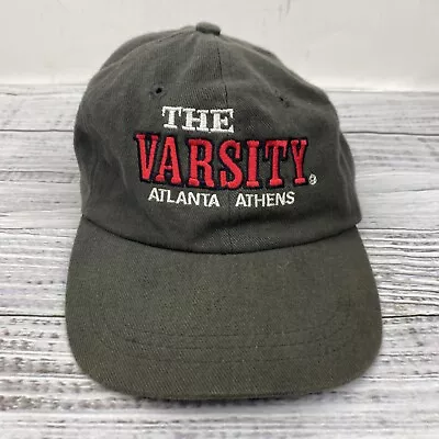 Vintage The Varsity Hat Strapback Cap Restaurant Atlanta Athens Embroidered Gray • $19.99