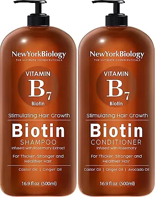 New Biotin Shampoo & Conditioner Set 500ml Hair Growth & Thinning Hair • £18.50