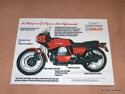 NOS Vintage Moto Guzzi CX100 1000 Lemans Brochure EXCELLENT • $3