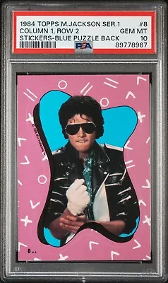 1984 Topps Michael Jackson Series 1 #8 RC PSA 10 GEM Mint Sticker GLOVE Pop 6 • $299