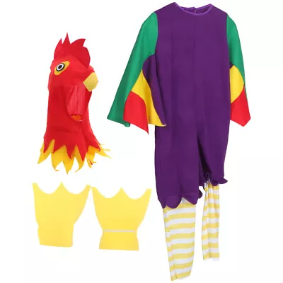  Chick Cosplay Costume Kids Fancy Dress Rooster Jumpsuit Child Makeup • $25.18