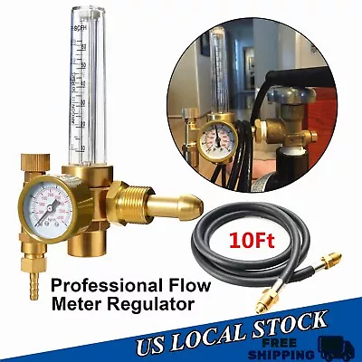 Argon Regulator Tig Welder Mig Welding CO2 Flow Meter Gauge With 10'Gas Hose USA • $31.98