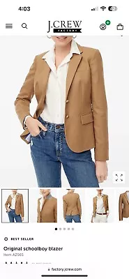 J Crew Schoolboy Blazer Size 2 Petite / Tan Available / New Without Tag • $70