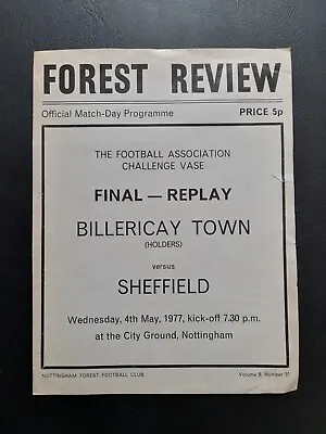 1977 Fa Vase Final Replay Billericay Town V Sheffield @ City Ground Nottingham • £3.49